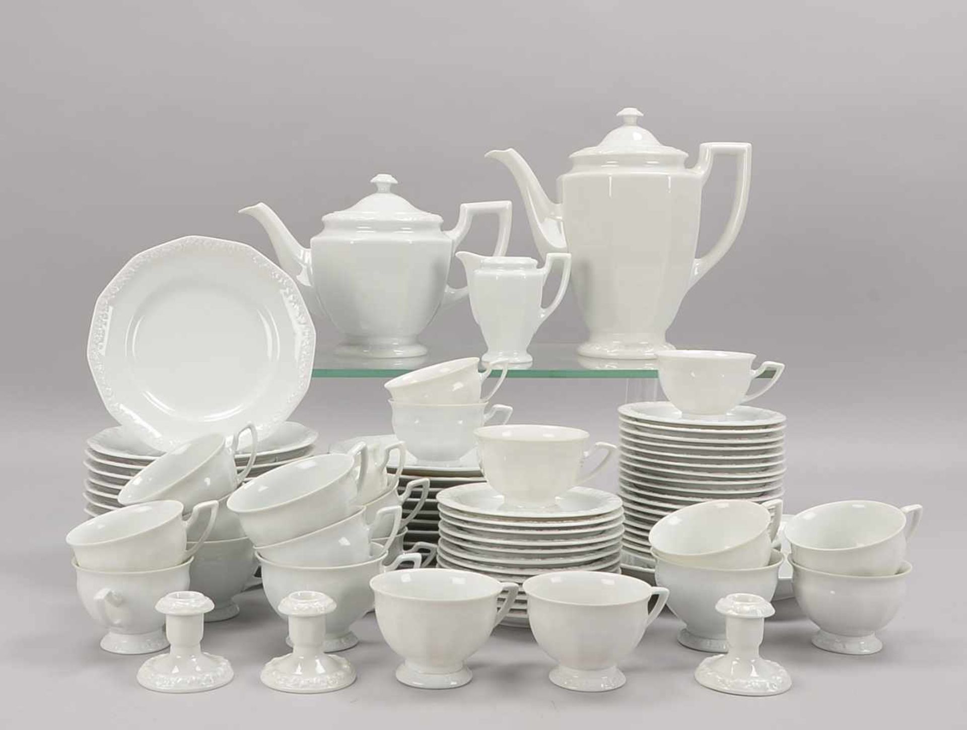 Rosenthal, umfangreiches Kaffeeservice/Teeservice, 'Maria Weiß', umfassend: 2x Kannen, 1