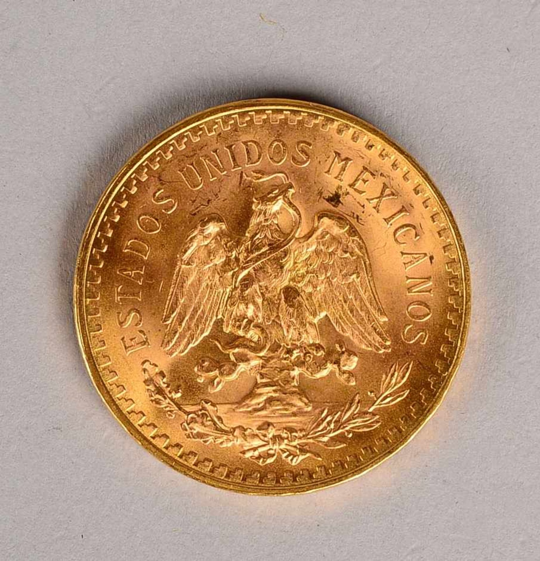 Goldmünze (Mexiko), '50 Pesos' - '1821 - 1947, Independencia y Libertad', im Etui; Gewicht 41,6 g (