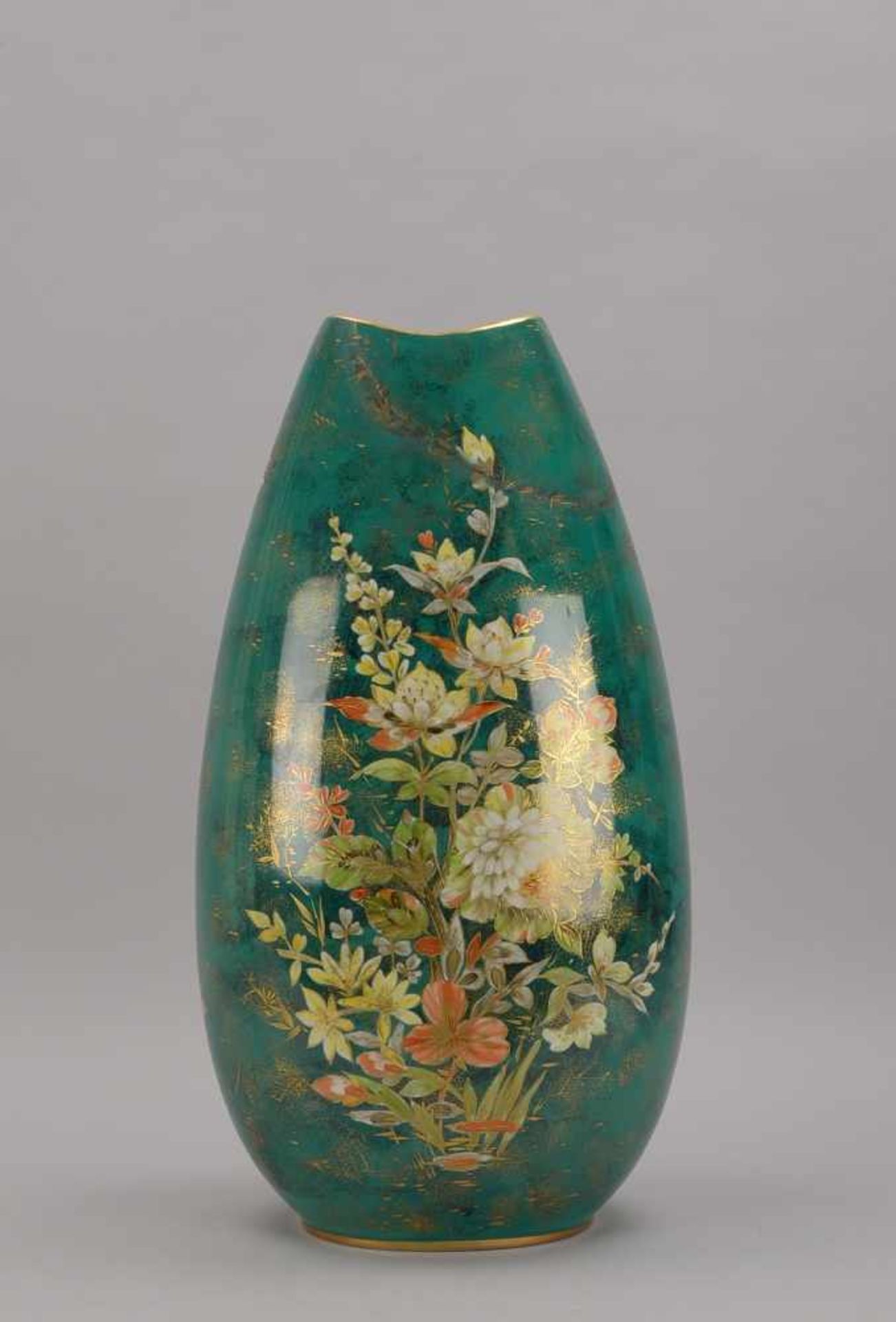 Rosenthal, große Bodenvase, beidseitig mit 'Blumenbouquet'; Höhe 59 cm (Vasenmündung mit alter - Bild 2 aus 3