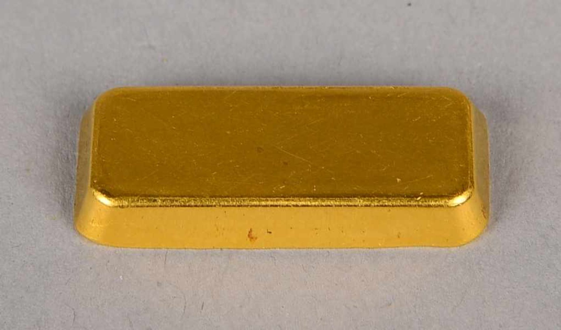 Goldbarren, Degussa, 20 g, Feingold '999,9/1.000'; Abmessungen ca. 11 x 27 x 3,5 mm - Bild 2 aus 2
