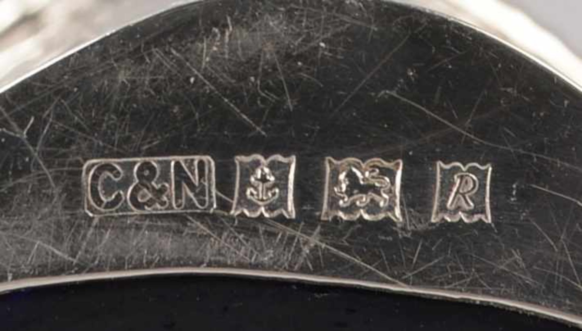 Schöner Senftopf (England), 925 Sterling-Silber, mit Glaseinsatz, maße 6,5 x 11 x 6 cm; anbei - Bild 2 aus 2