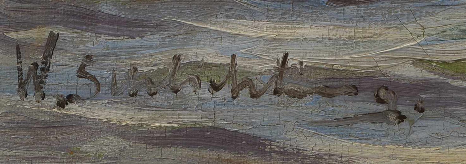 Schlichtig, Waldemar (1896 - 1970), 'Am Hafen', Öl/Lw, unten links signiert; Bildmaße 55 x 68 cm, - Bild 2 aus 3