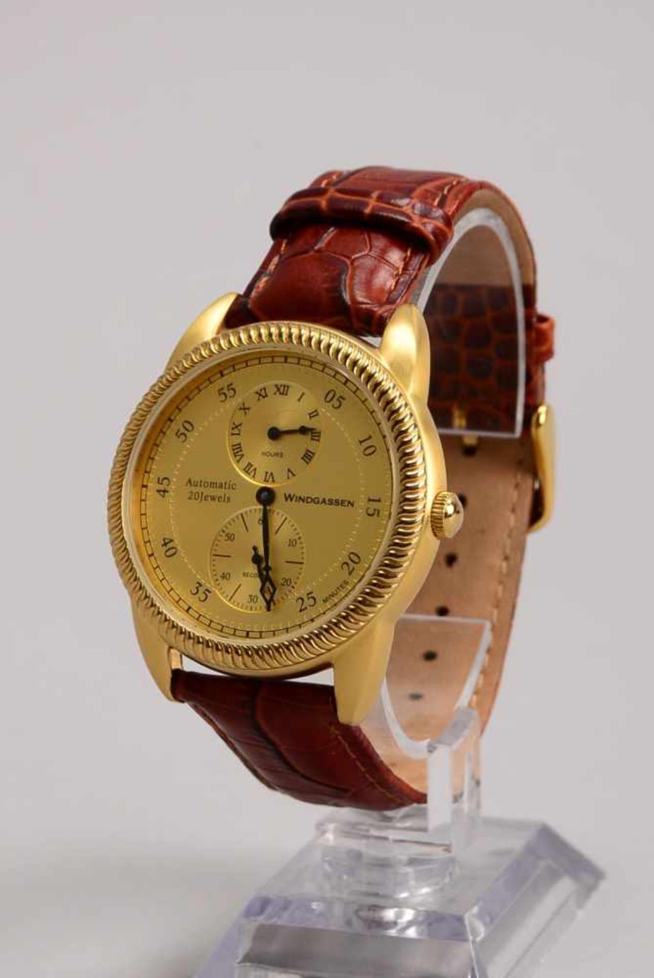 Herren-Armbanduhr, Windgassen, 'Medici', Automatik, Uhr läuft an, in gepflegtem Zustand - Bild 2 aus 2