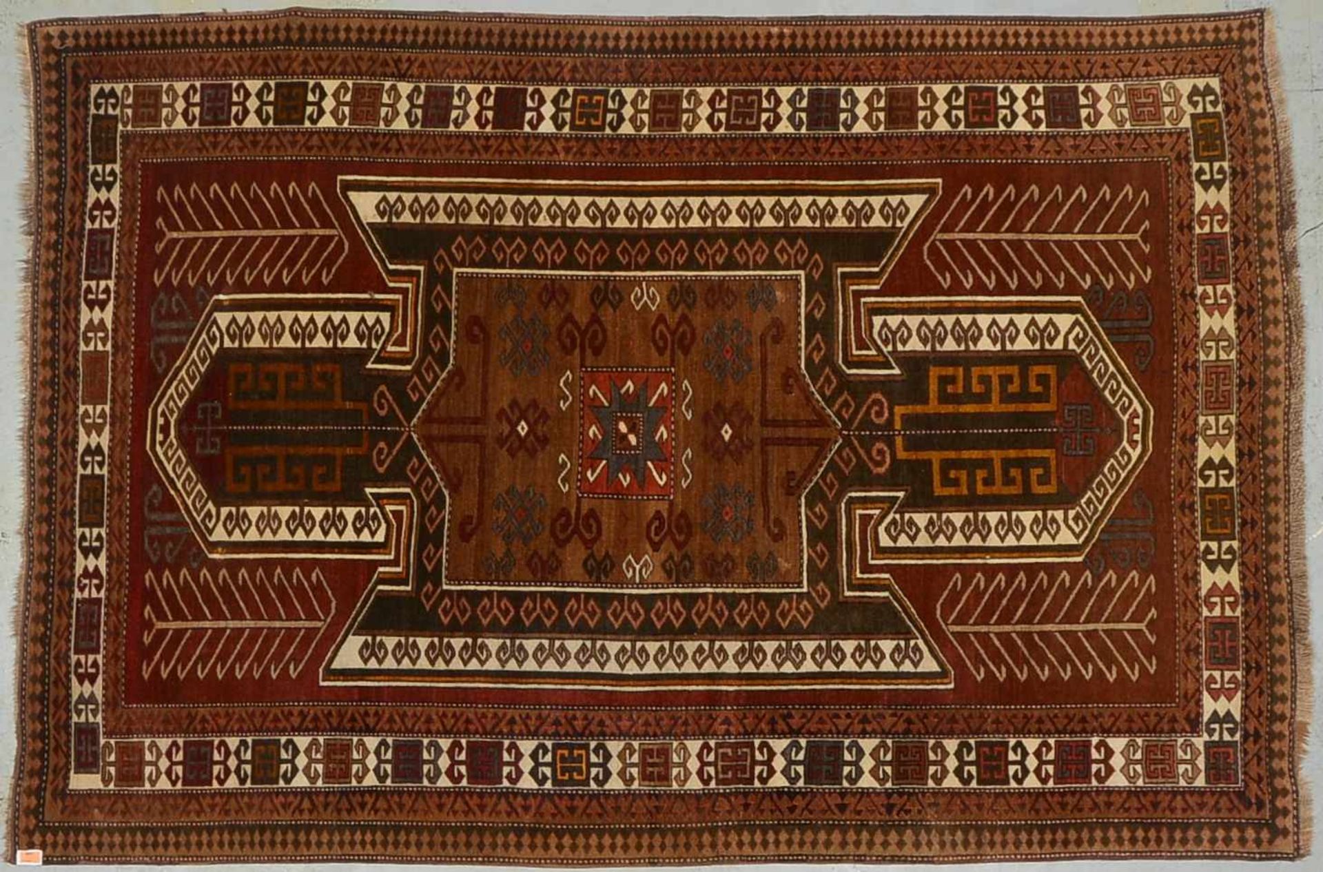 Kars Kazak-Orientteppich, Flor in sehr gutem Zustand, sauber; Maße 251 x 172 cm (mit Zertifikat,