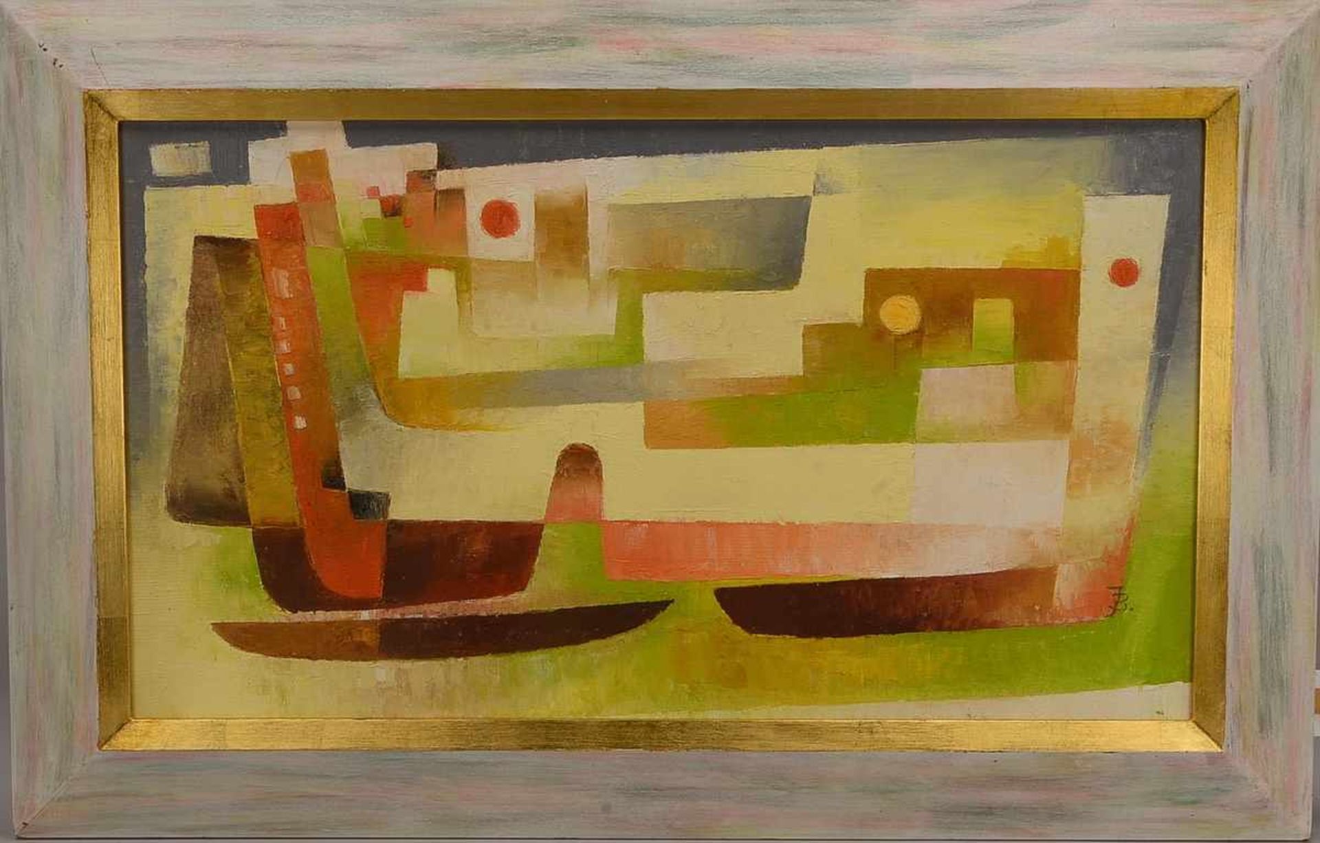 Blume, Julius Wilhelm (1913 Wesel - 1987 Duisburg), abstraktes Gemälde, 'Farbkomposition', Öl auf