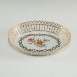 CARL THIEME RETICULATED PORCELAIN GILT BASKET BOWL