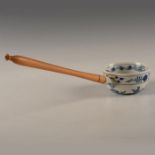 CHINA DELFTWARE LADLE WITH WOOD HANDLE