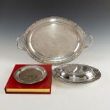 GROUP OF WM ROGERS AND SON SILVER PLATE VICTORIAN ROSE PATTERN