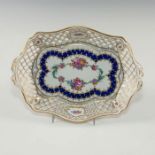 HAND PAINTED AND GILDED GERMAN LACE PORCELAIN TRAY