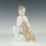 LLADRO RETIRED CERAMIC FIGURINE SHHH QUIET, PUPPY #4522