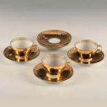 GROUP OF 3 GILDED BUTTERFLY COFFEE CUP TRIOS