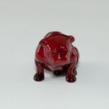 ROYAL DOULTON FLAMBE ANIMAL FIGURINE, SEATED BULLDOG