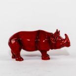 ROYAL DOULTON FLAMBE ANIMAL FIGURE, RHINO