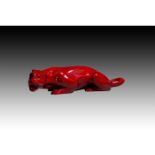 ROYAL DOULTON FLAMBE ANIMAL FIGURINE, PANTHER