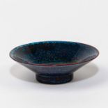 ROYAL DOULTON SUNG GLAZED SOY DISH, DEEP BLUE