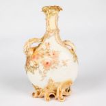 DOULTON BURSLEM LARGE FLORAL VELLUM VASE,GILDED