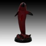 ROYAL DOULTON FLAMBE ANIMAL FIGURINE, DOLPHIN