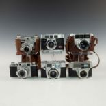 SIX VINTAGE 35MM RANGFINDER, VIEWFINDER CAMERAS