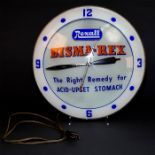 VINTAGE DOUBLE BUBBLE ADVERTISING CLOCK, REXALL