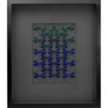 BLUE DAMSELFLY INSECT STUDY, FRAMED SHADOWBOX