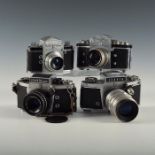 LOT OF FOUR GERMAN MADE IHAGEE EXACTA VINTAGE CAMERAS