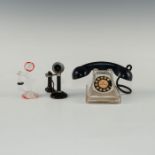 3 TOY GLASS AND MET MINIATURE TOY TELEPHONES