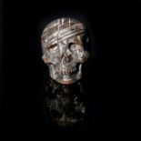 SCULPTED METEORITE SKULL NO 24-34G, LEE DOWNEY