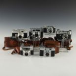 SIX STYLISH MIDCENTURY RANGE AND VIEW FINDER CAMERAS