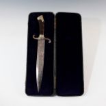 SILVER AND BONE HANDLED ANTIQUE SPANISH TOLEDO KNIFE