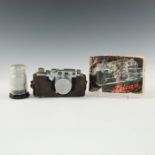 LEICA IIIC CAMERA WITH MANUAL, LENS CAP, TELE LENS