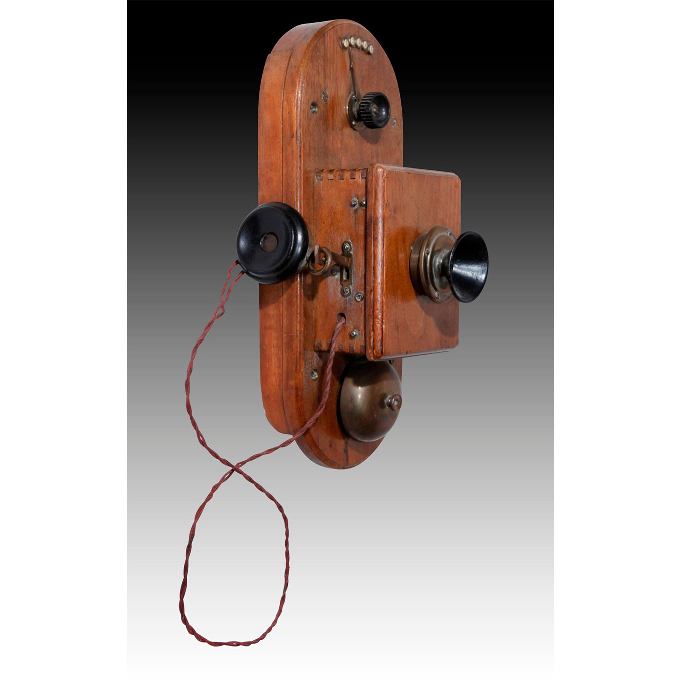 ANTIQUE OAK WALL MOUNTED 5 SWITCH DIAL INTERCOM - Image 6 of 12