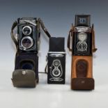 GROUP OF 3 ART DECO TWIN LENS REFLEX CAMERAS