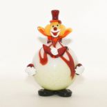 LARGE MURANO GLASS CLOWN FIGURINE SCULPTURE