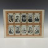 FRAMED GROUP OF 10 RARE CHOCOLAT GUERIN-BOUTRON CARDS