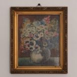 GOLD FRAMED OIL PAINTING, STILL LIFE, FLOWERS IN A VASE,