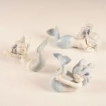 GROUP OF THREE LLADRO MERMAID CHILDREN FIGURINES