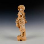 LARGE ART NOUVEAU PARIAN EARTHENWARE FIGURINE