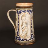 DOULTON LAMBETH ART NOUVEAU GLAZED EARTHENWARE PITCHER