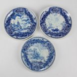 SET OF 3 VINTAGE BOCH FR DELFT SMALL PLATES