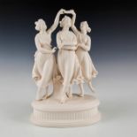 LARGE ART NOUVEAU PARIAN VELLUM EARTHENWARE FIGURINE