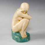 ROYAL DOULTON ART DECO FIGURINE CROUCHING NUDE HN 457