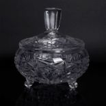 BRILLIANT CUT CRYSTAL CIRCULAR DISH WITH LID