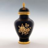 BAREUTHER WALDSASSEN ECHT COBALT LIDDED VASE