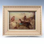 VICTORIAN CRYSTOLEUM PRINT WITH THREE ROMAN MAIDENS