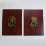 PAIR OF DECORATIVE CHERRY WOOD PANELS