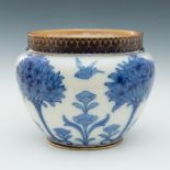 ROYAL DOULTON ART NOUVEAU FLOW BLUE FLOWER POT TUDOR