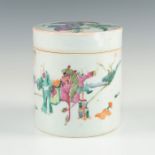 REPUBLIC OF CHINA ERA PORCELAIN LIDDED TEA, TOBACCO JAR