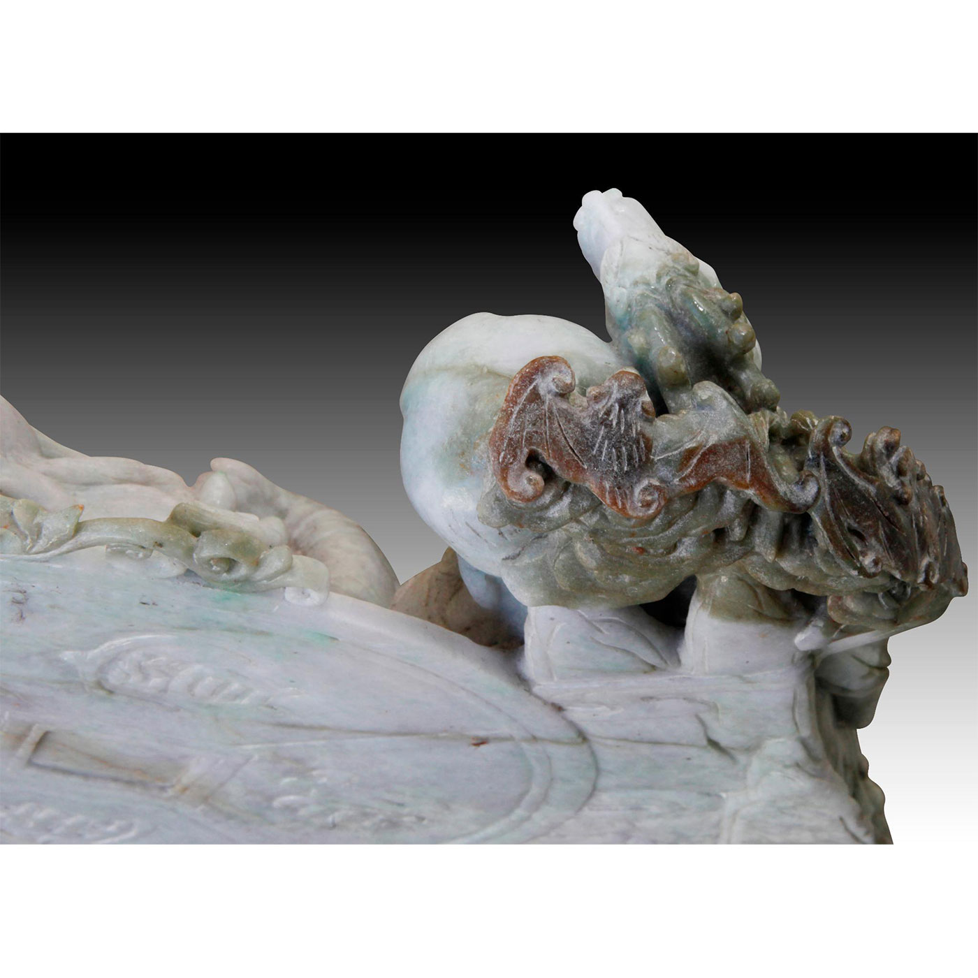 CHINESE CARVED JADE MONUMENTAL FIGURAL GROUP, 3 IMMORTALS OF GOOD LIFE - Image 20 of 21