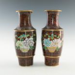 PAIR OF CHINESE CLOISONNE VASES