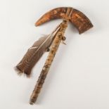 NATIVE AMERICAN HORN WAR CLUB